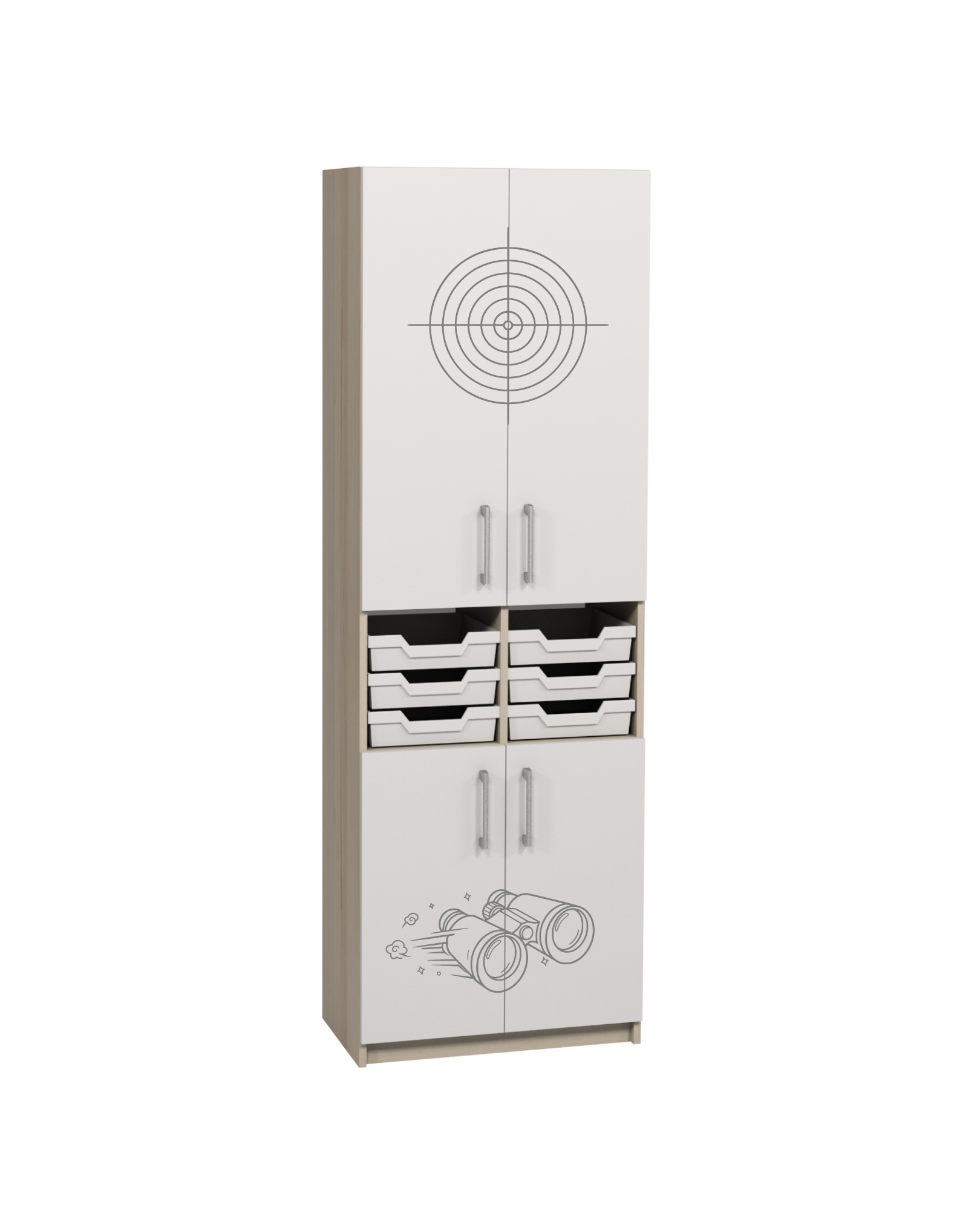 Шафа закрита з лотками з унікальним фотодруком для кабінету ЗАХИСТУ УКРАЇНИ, 702х405х2115 мм., АНШАР ГРУП (7706 + ФзахУкр)